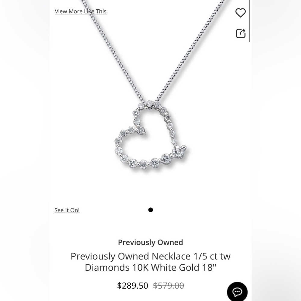 Kay Jewelers: White gold and Diamond necklace